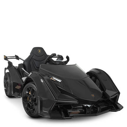 Електромобіль Lamborghini M 4633EBLR-2 одномісний з музикою та підсвічуванням Чорний, фото 1