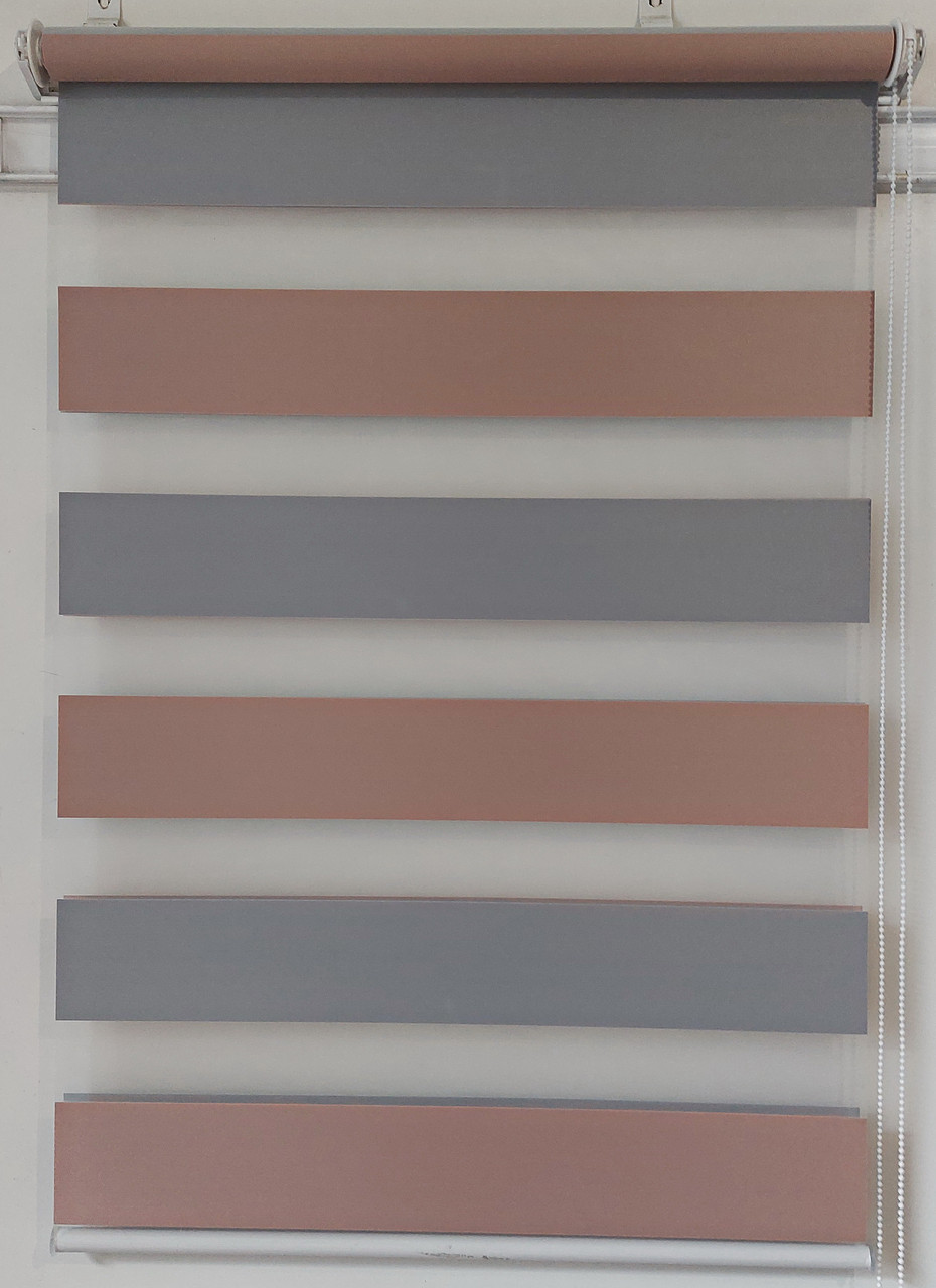 Рулонна штора День-ніч ВН-705 Какао-срібло