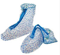Многоразовые водонепроницаемые чехлы бахилы для обуви с молнией и шнурком-утяжкой ХХL 41-42 р. цветы