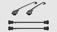 Перемычки поперечины на штатные рейлинги Turtle Air 1 для SsangYong Rexton 2002-2012, серые