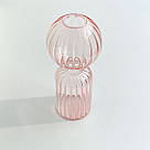 Ваза для квітів REMY-DEСOR скляна декоративна ваза Лімо рожевого кольору висота 18 см для декору будинку, фото 4