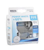 Галогеновые лампы Brevia H4 12V 60/55W P43t Power White +60% 4300K S2 (2шт.) 12040PWS