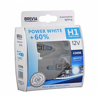 Галогенні лампи Brevia H1 12V 55W P14,5s Power White +60% 4300K S2 12010PWS