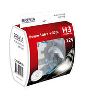 Галогеновые лампы Brevia H3 12V 55W PK22s Power Ultra+60% 12030PUS