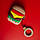 Веселий силіконовий чохол Гамбургер для AirPods 1/2 фігурний зі зручним кільцем, фото 2