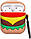 Веселий силіконовий чохол Гамбургер для AirPods 1/2 фігурний зі зручним кільцем, фото 4