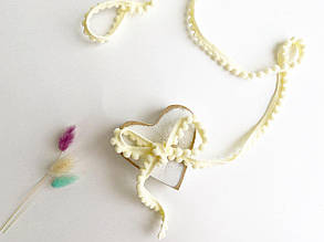 Тасьма з помпонами 5мм кремова, метражем