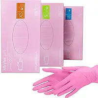 Перчатки смотровые NITRYLEX PINK нитриловые розовые неопудренные р. М щ. 3.5 г