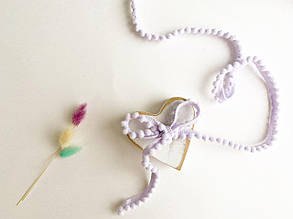 Тасьма з помпонами 5мм лавандова, метражем