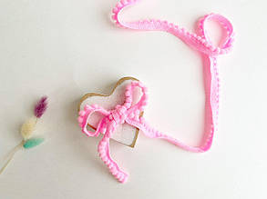 Тасьма з помпонами 5мм рожева, метражем