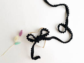 Тасьма з помпонами 5мм чорна, метражем