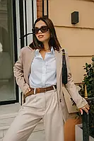 Жіночі демісезонні штани палаццо кавового кольору з італійського кашеміру
