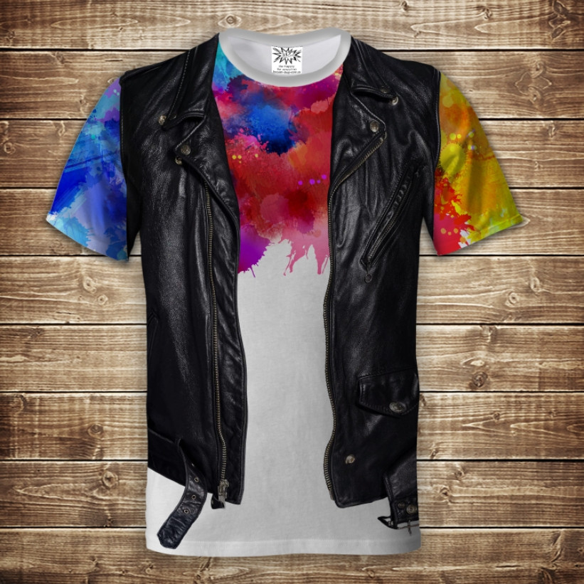 Футболка з 3D принтом 2в1 футболка + жилет Акварель Дорослі і дитячі розміри ВСІ Розміри, фото 1