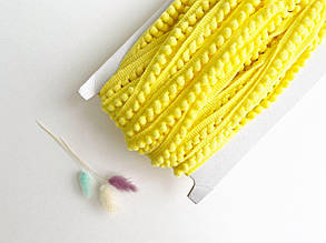 Тасьма з помпонами 5мм жовта, (упаковка 18м)