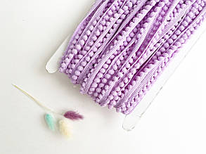 Тасьма з помпонами 5мм бузкова, (упаковка 18м)