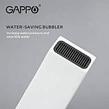 Змішувач для умивальника GAPPO G1007-50 з термостатом, білий/хром, фото 4