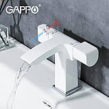 Змішувач для умивальника GAPPO G1007-50 з термостатом, білий/хром, фото 2