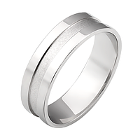 Серебряное обручальное кольцо с глубокой матовой серединкой