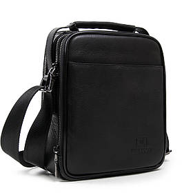 Чоловіча сумка-планшет із натуральної шкіри BRETTON 18*23*8см (BE 5078-5 black)