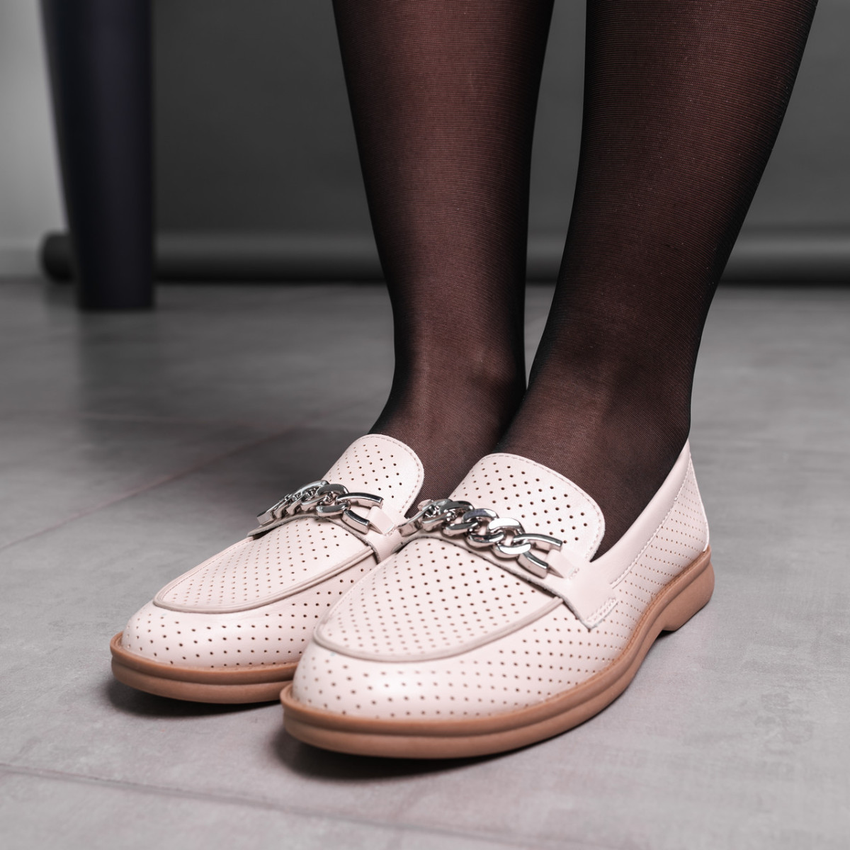 Лофери жіночі Fashion Bitcoin 3592 36 розмір 23,5 см Бежевий код ID 4308078