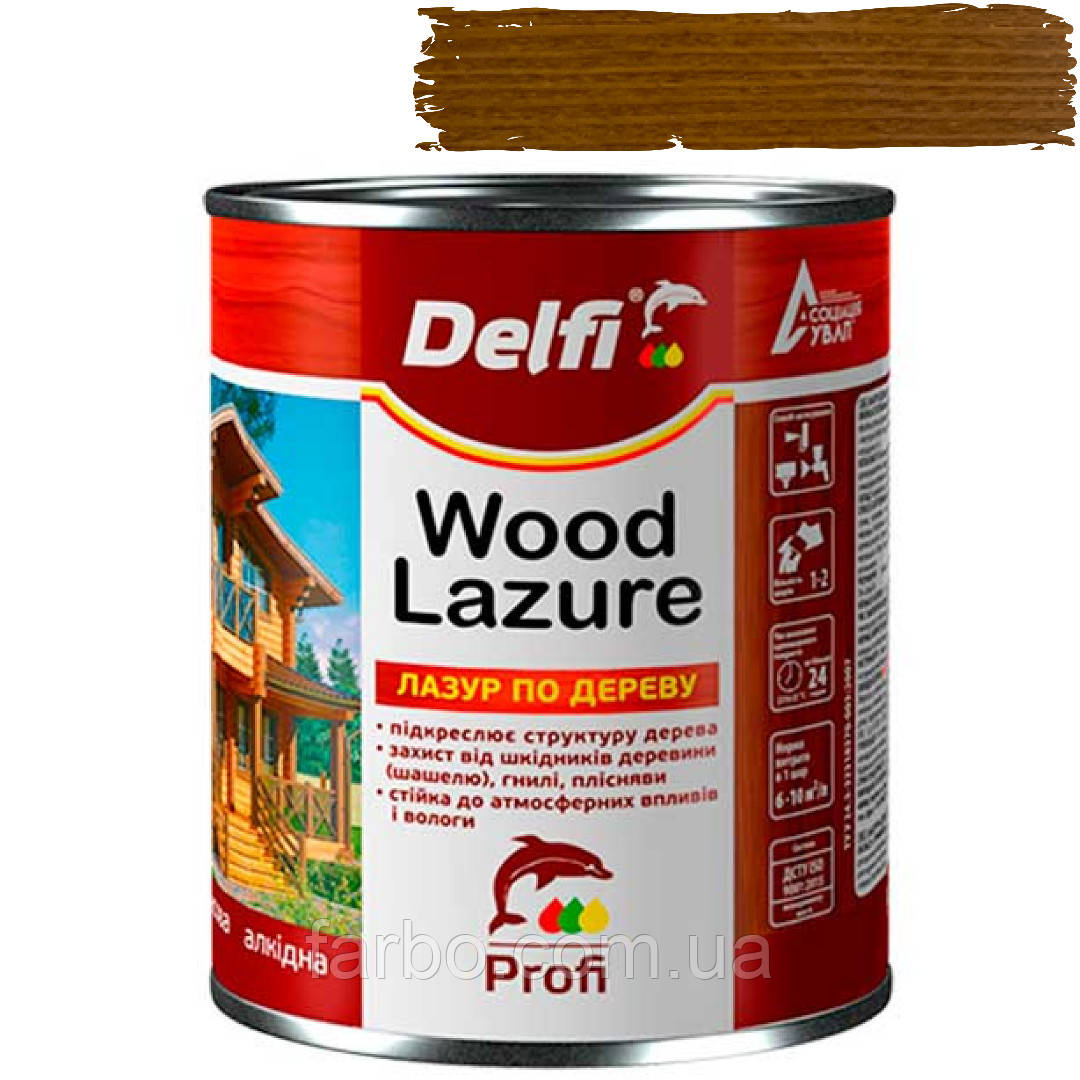 Лазур для дерева Delfi тікове дерево 2.3л, фото 1
