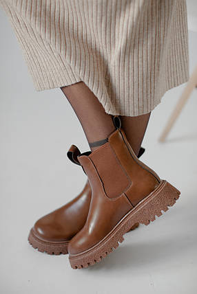 Жіночі черевики коричневі, фото 2
