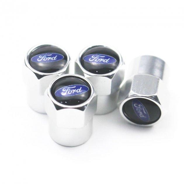 Ковпачки на ніпель для Ford Alitek Short Silver Форд, 4 шт.