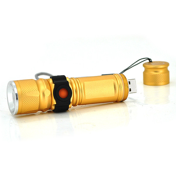 Кишеньковий ліхтарик JY-515-XML, 1LED, 1 режим, корпус алюміній, живлення USB2.0, мікс-колір, ОЕМ