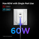 Мережевий зарядний пристрій Spigen POWERARC 2-Type-C, PD60W/QC3.0, PE2007EU (ACH02693), фото 4