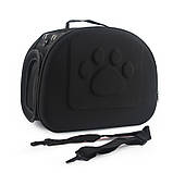 Переноска для котів/собак до 6 кг складана зі шлейкою через плече EVA Pet Care чорна (GS-64485), фото 2