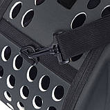 Переноска для котів/собак до 6 кг складана зі шлейкою через плече EVA Pet Care чорна (GS-64485), фото 5