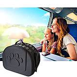 Переноска для котів/собак до 6 кг складана зі шлейкою через плече EVA Pet Care чорна (GS-64485), фото 8