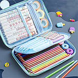 3D Пенал шкільний для хлопчика великий на 3 відділення Космос синій (GS-63759), фото 9