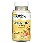 Solaray, високоефективний метил B12, натуральні манго та персик, 2500 мкг, 60 льодяників