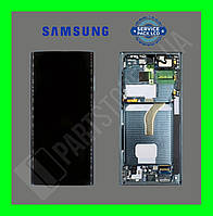 Дисплей Samsung S908 Green S22 Ultra (GH82-27489D) сервисный оригинал в сборе с рамкой