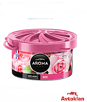 Автомобильный ароматизатор в машину Aroma Car Organic пахучка для авто 40g ROSE Освежитель консерва