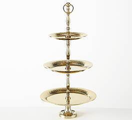 Етажерка 3 ярусу "Каміль" алюміній золото h63см Гранд Презент 1016633