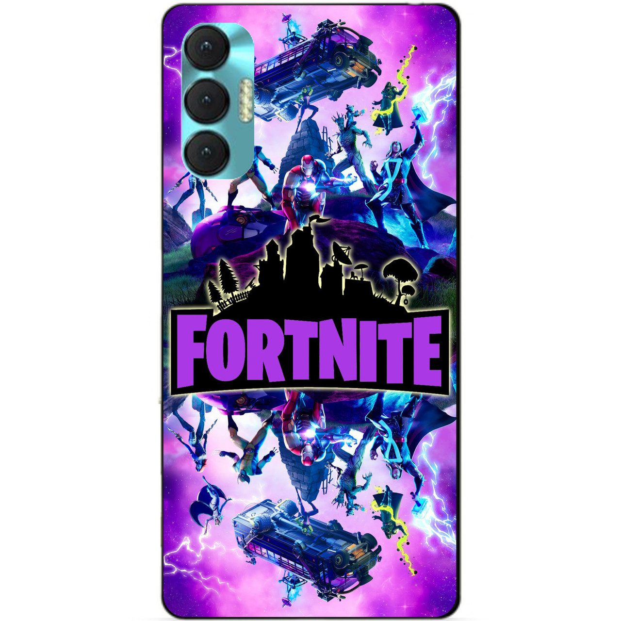 Силиконовий бампер чехол для Tecno Spark 8p з рисунком Fortnite Marvel