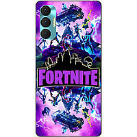 Силиконовый бампер чехол для Tecno Spark 8p с рисунком Fortnite Marvel