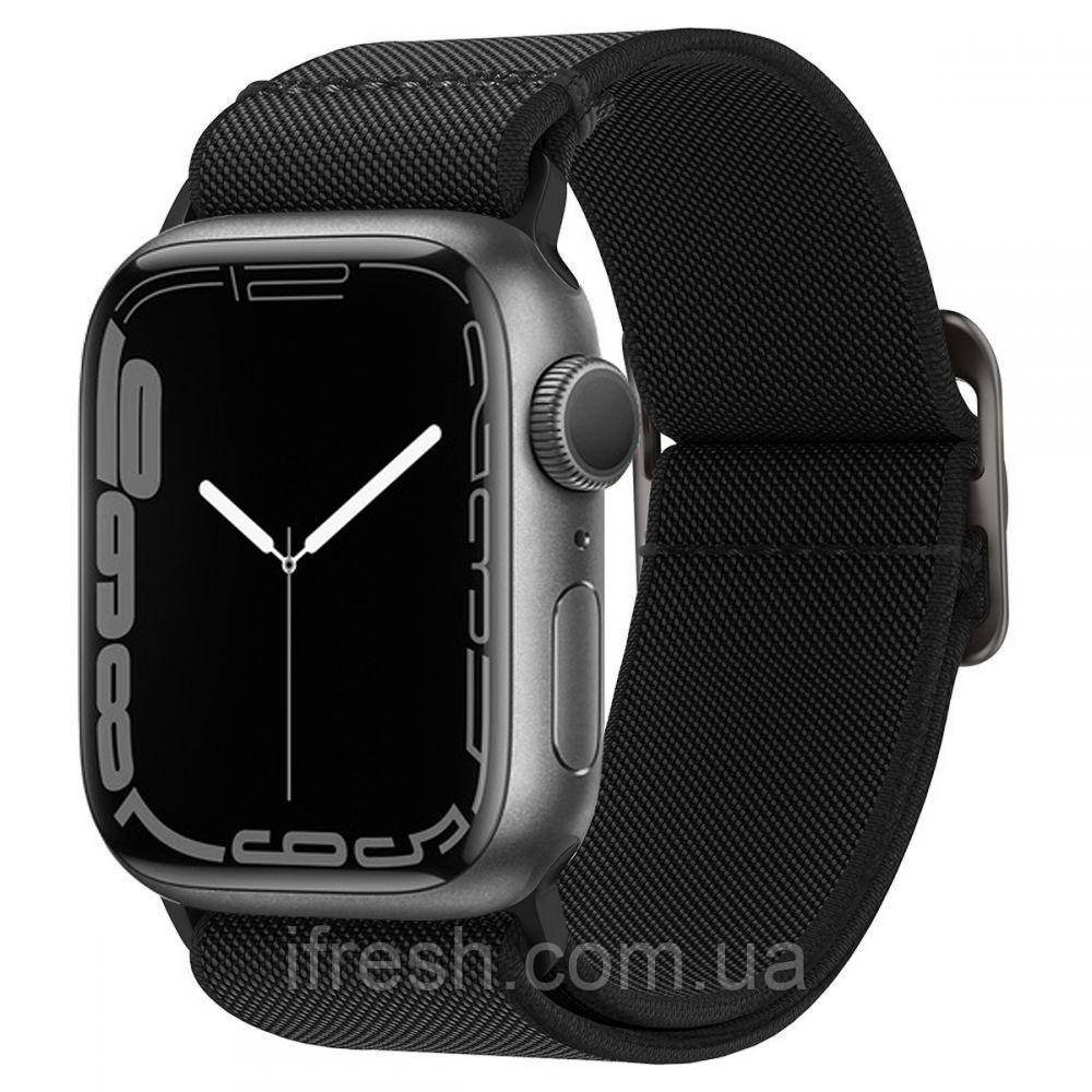 Нейлоновий ремінець Spigen для Apple Watch Band Lite Fit серії SE/7/6/5/4 (41/40/38 мм), Black (AMP02290), фото 1