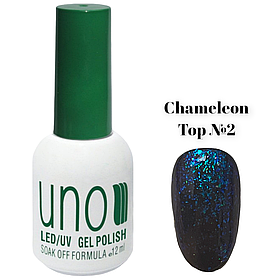 Топове покриття Chameleon Top (з пластівцями єдиноріг) для гіль лака без липкого шару, 12 мл. No2