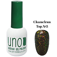 Топовое покрытие Chameleon Top (с хлопьями Единорог) для гель лака без липкого слоя, 12 мл. №3