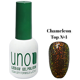 Топове покриття Chameleon Top (з пластівцями єдиноріг) для гіль лака без липкого шару, 12 мл. №4