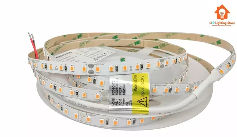 Світлодіодна стрічка RISHANG, smd2835, 24V, 120 led/m, 8.6W, 710Lm, IP20, 2400K, RD08C0TC-B (18463), фото 1