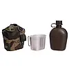 Фляга з казанком тактична V-1л у чохлі TY-4834-4 камуфляж Woodland / військова фляга та казанок вудланд, фото 9