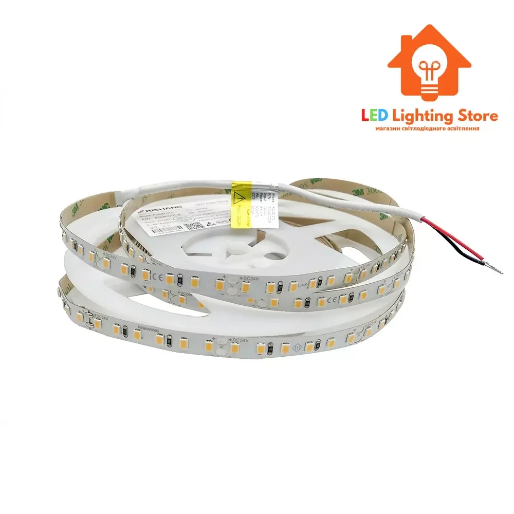 Світлодіодна стрічка RISHANG, smd2835, 24V, 120 led/m, 8.6W, 745Lm, IP20, 3000K, RD08C0TC-B (13253), фото 1