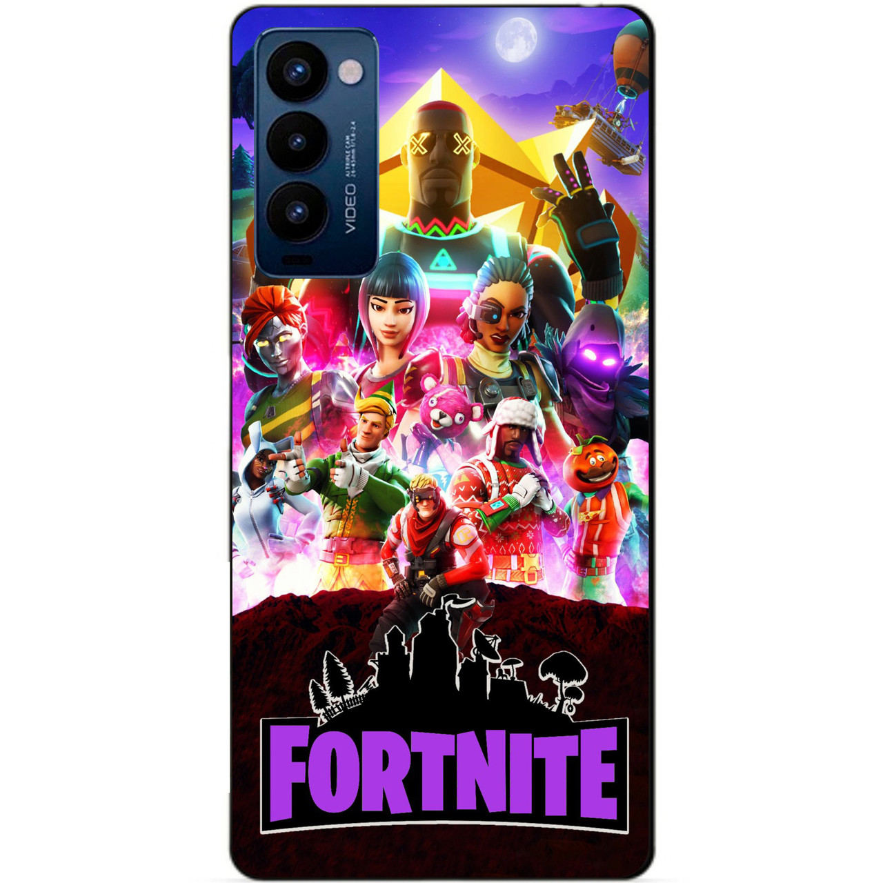 Силиконовий бампер чехол для Tecno Camon 18p з рисунком Fortnite