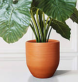 Кашпо великий горщик для квітів керамічний "Гончарний" 25 л Rezon червоний