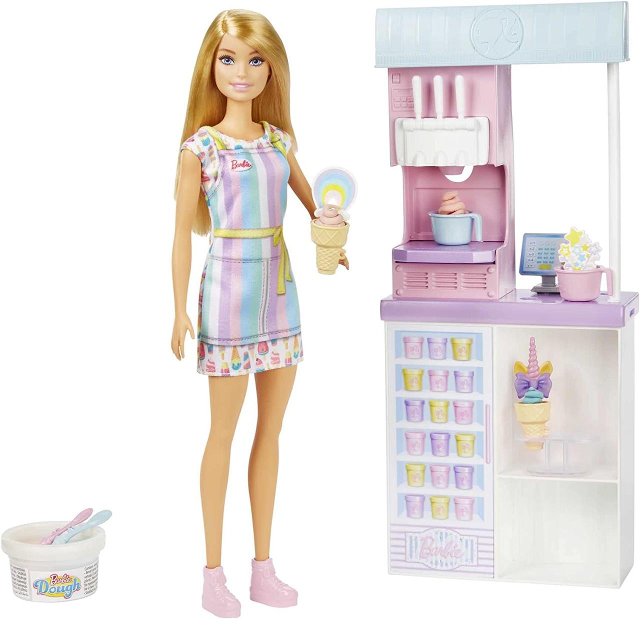 УЦІНКА (Прим'ята коробка) Ігровий набір лялька Барбі Магазин морозива Barbie Ice Cream Shop (HCN46)
