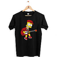 Футболка чорна з принтом "AC/DC. Гомер Сімпсон з гітарою" Push IT